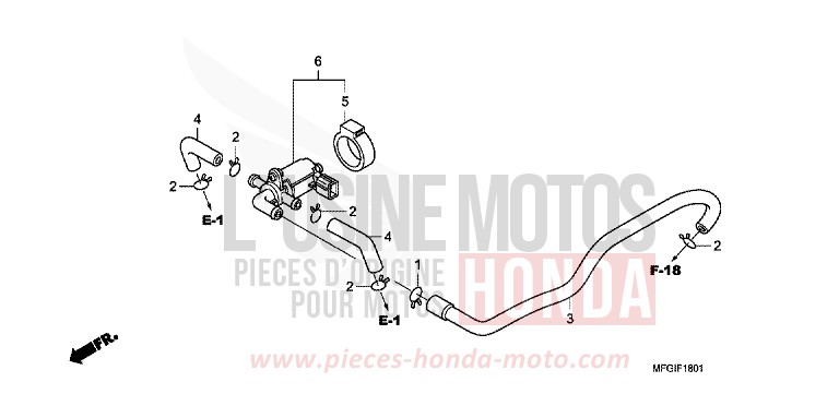 VALVE COMMANDE INJECTION D'AIR de Hornet ABS MAT CYNOS GRAY METALLIC (NH312) de 2012